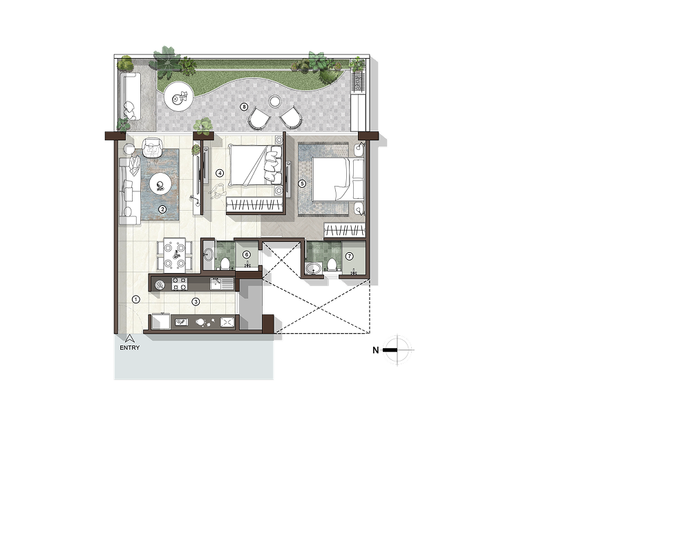 Avant Park West 2 BHK floor plan