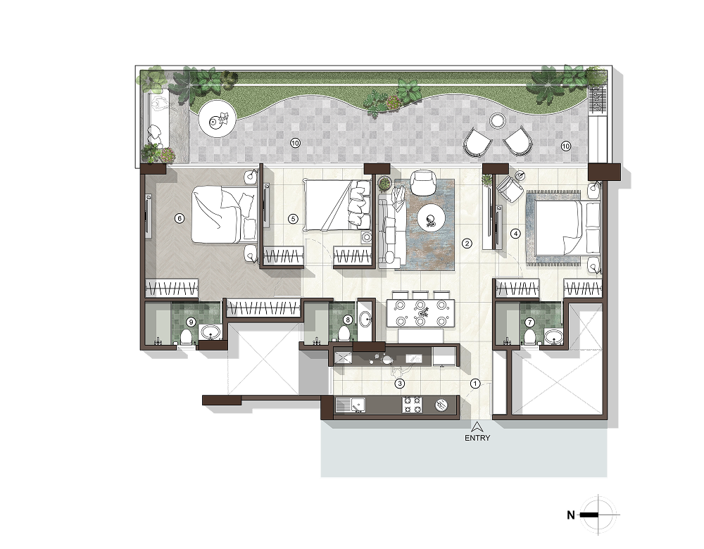 Avant Park West 3 BHK alternate floor plan