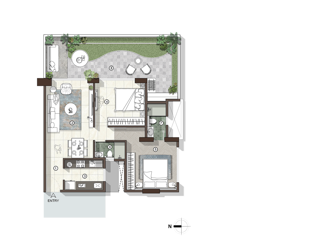 Avant Park West 2 BHK alternate floor plan