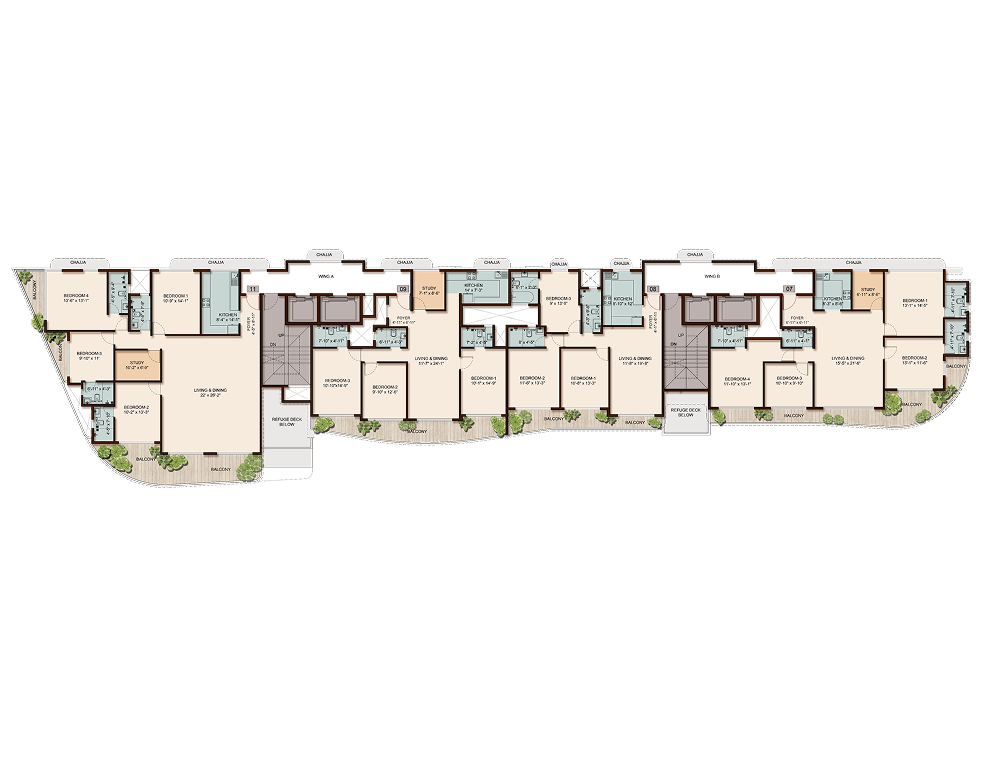 Avant Park West 8th and 10th floor plan